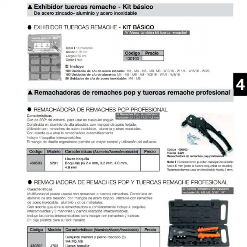 remaches-roscados-tuercas-remache-con-sus-pernos-cambiables-y-sus-remachadoras-duales-remaches-roscados-y-pop-marca-stronger